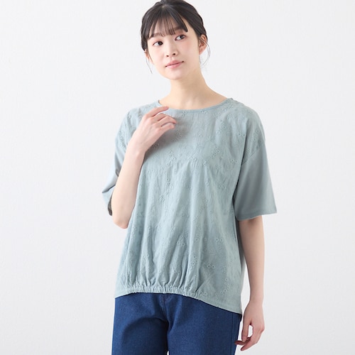 フロント刺しゅう切替半袖Tシャツ