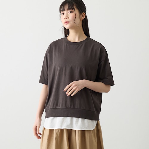 フェイクレイヤード半袖プルーバー