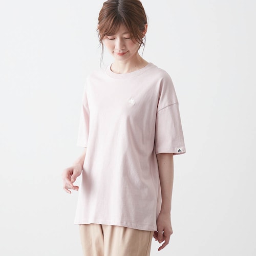 ワンポイントロゴ刺しゅうコットン半袖Tシャツ