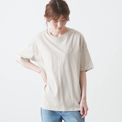 ワンポイントロゴ刺しゅうコットン半袖Tシャツ