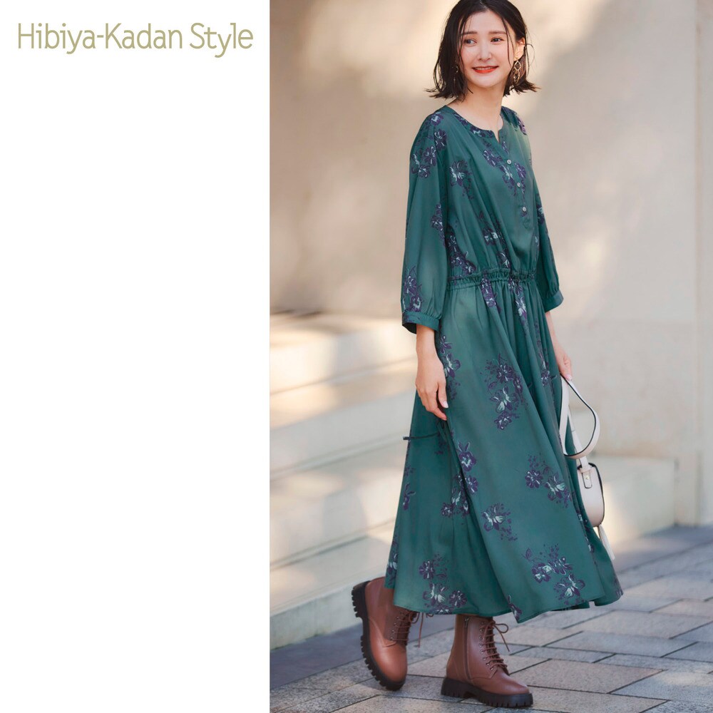 【ラ・フィット/la*fite】【日比谷花壇】フラワープリントワンピース