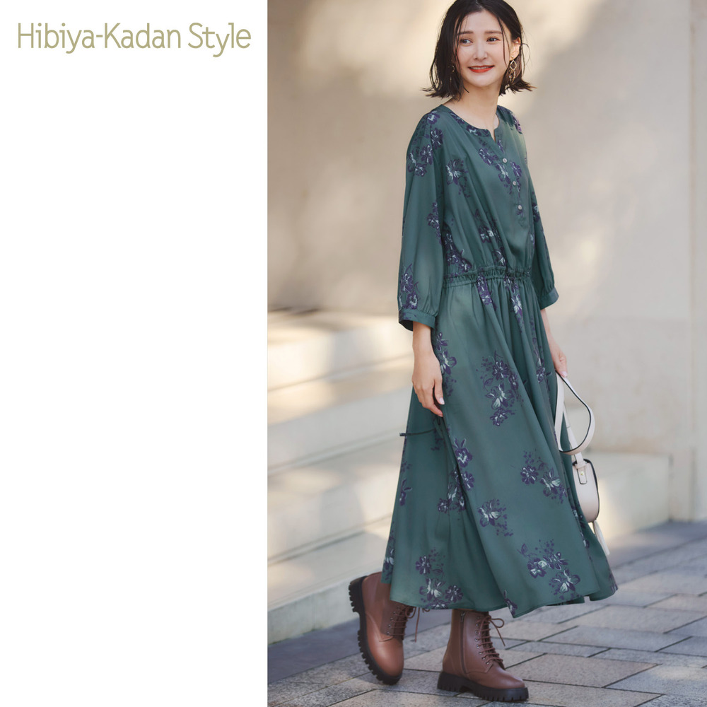 【ラ・フィット/la*fite】【日比谷花壇】フラワープリントワンピース