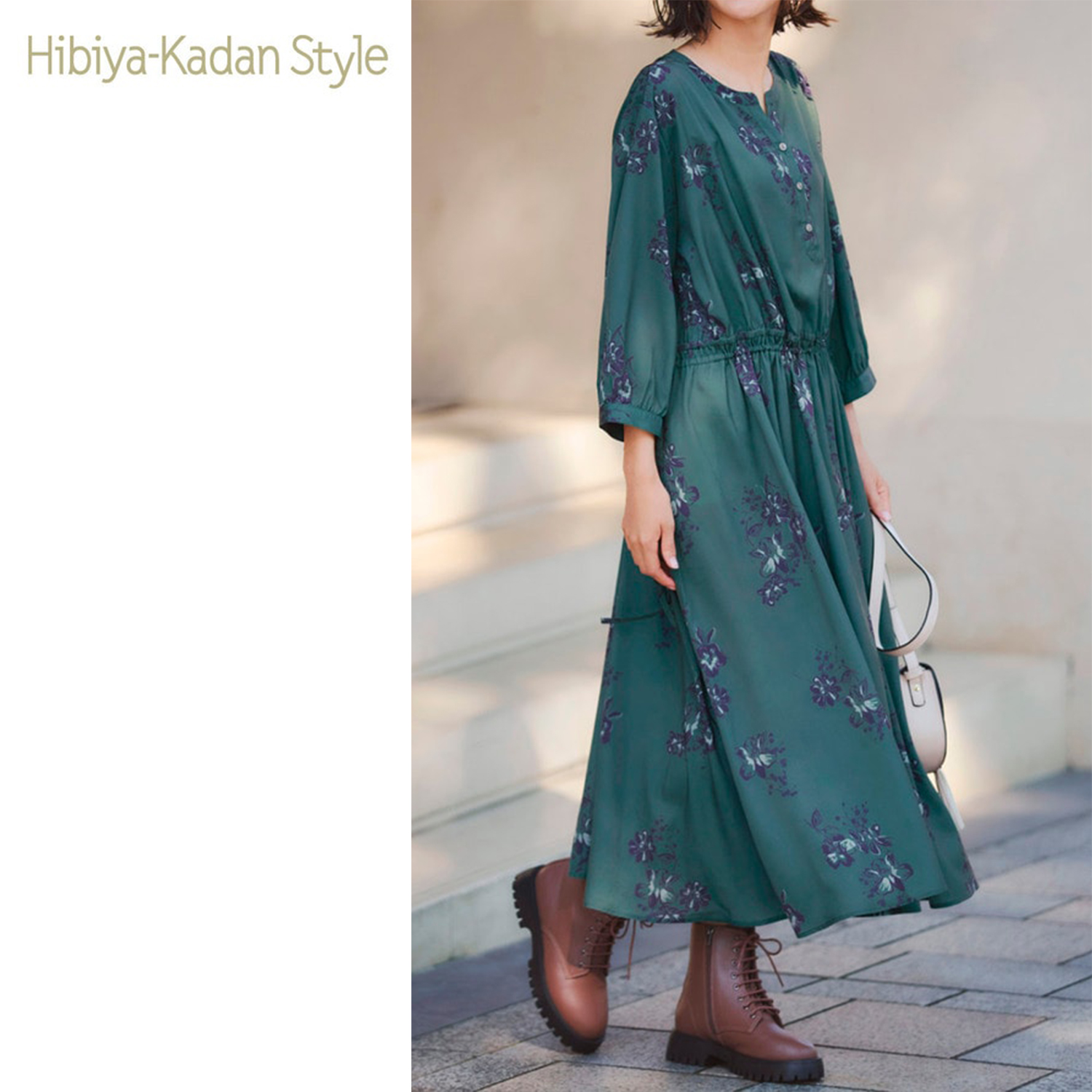 【ラ・フィット/la*fite】【日比谷花壇】フラワープリントワンピース