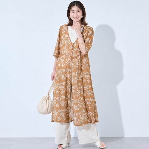 プリントワンピカーデ＋タンクトップカットソー