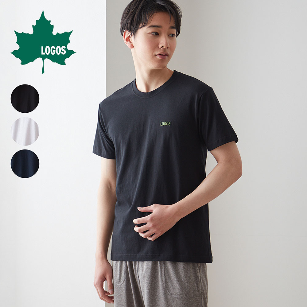 【ロゴス/LOGOS】【メンズ】コットン半袖丸首Tシャツ 【身生地綿100%】