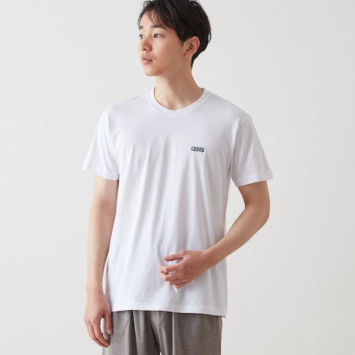 【メンズ】コットン半袖丸首Tシャツ 【身生地綿100％】