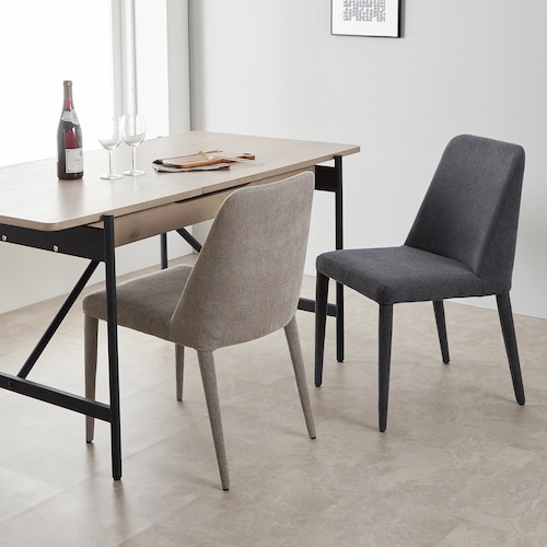 ファブリック張りのデザインダイニングチェア＜2脚セット＞