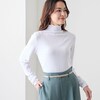 【ベルメゾン】ランダムテレコ袖シャーリングカットソー