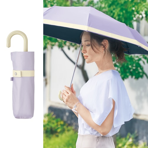 【1回のみお届け】[ラベンダー] 遮夏クール晴雨兼用コンパクト折りたたみ傘