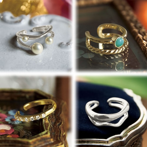 【定期お届け】 リングにもなるイヤーカフ ：４回シリーズ