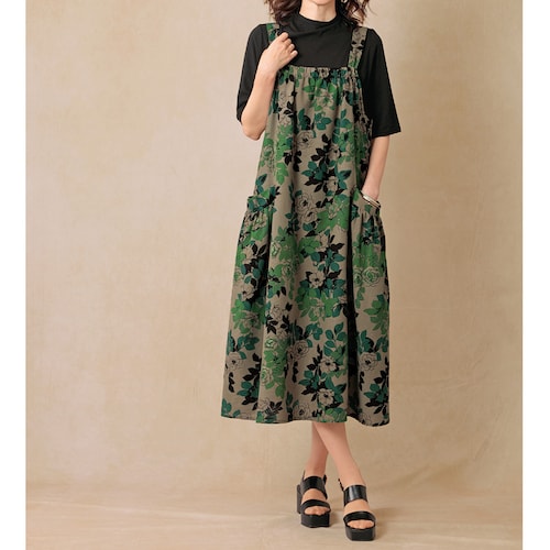 花柄プリントジャンパースカート