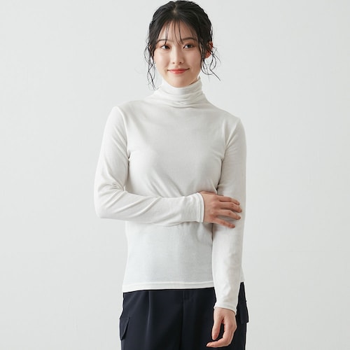 ボトルネック長袖Tシャツ【UVケア】