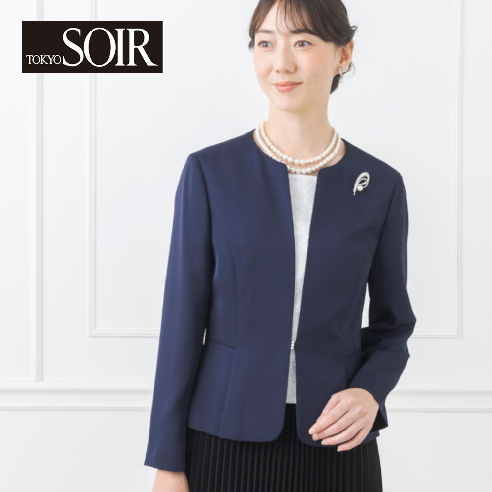 【東京ソワール/TOKYO SOIR】お家で洗える!胸当て付きジャケット