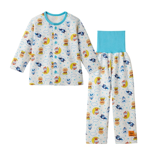 アンパンマン 腹巻付き総柄前開き長袖パジャマ 【ベビー服】