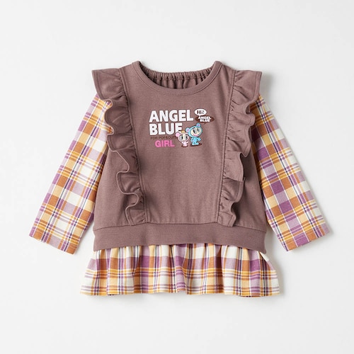 エンジェルブルー きょうだいリンク肩フリル長袖Ｔシャツ 【ベビー服 子供服】