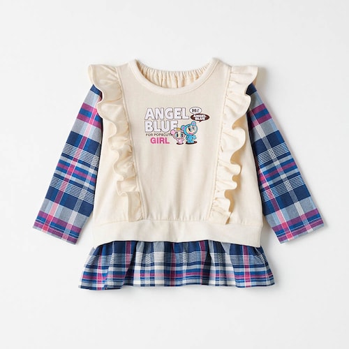 エンジェルブルー きょうだいリンク肩フリル長袖Ｔシャツ 【ベビー服 子供服】