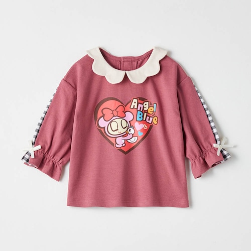 エンジェルブルー スカラップ襟キャンディスリーブ長袖Tシャツ 【ベビー服 子供服】