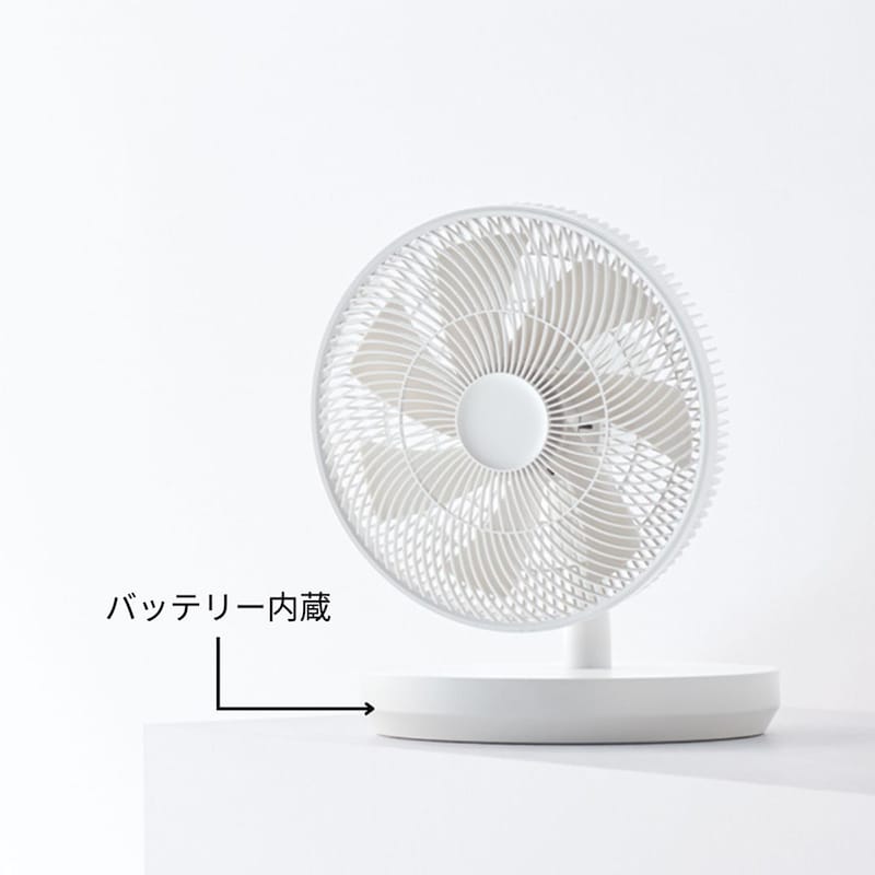 ［本体］にリチウムイオン電池内蔵。風量1なら約30時間使用可能