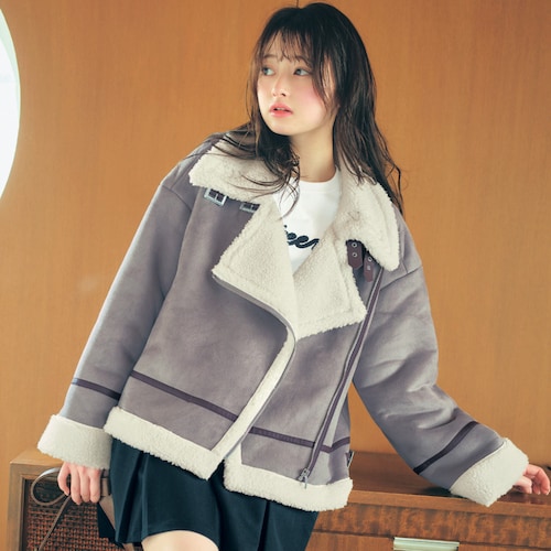 フェイクムートンライダースジャケット 【子供服 防寒】