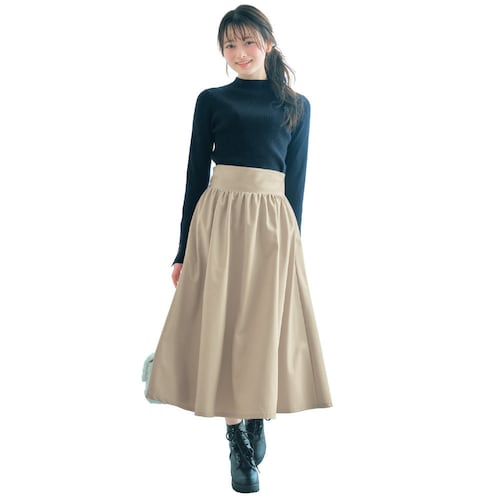 ＼再入荷／ バックレースアップフレアロングスカート(ウエスト調節可) 【子供服】