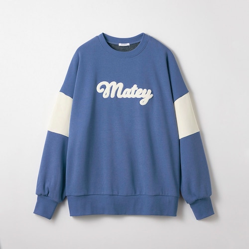 ふわほか裏シャギーサガラ刺繍配色切替えオーバーサイズプルオーバー 【子供服 長袖】