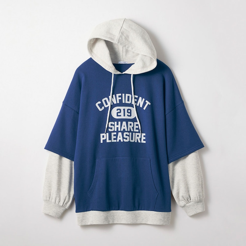 ネイビー×ホワイト杢グレー