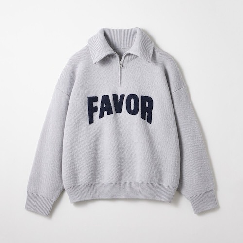 サガラ刺繍スウェットライクハーフジップニットプルオーバー 【子供服 長袖】