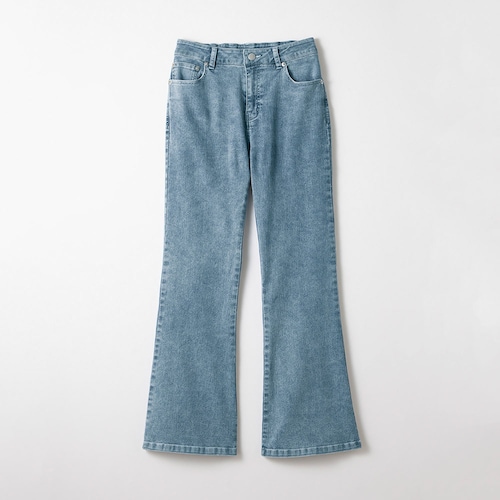 美脚見えスリムフレアデニムパンツ(ウエスト調節可) 【子供ズボン】