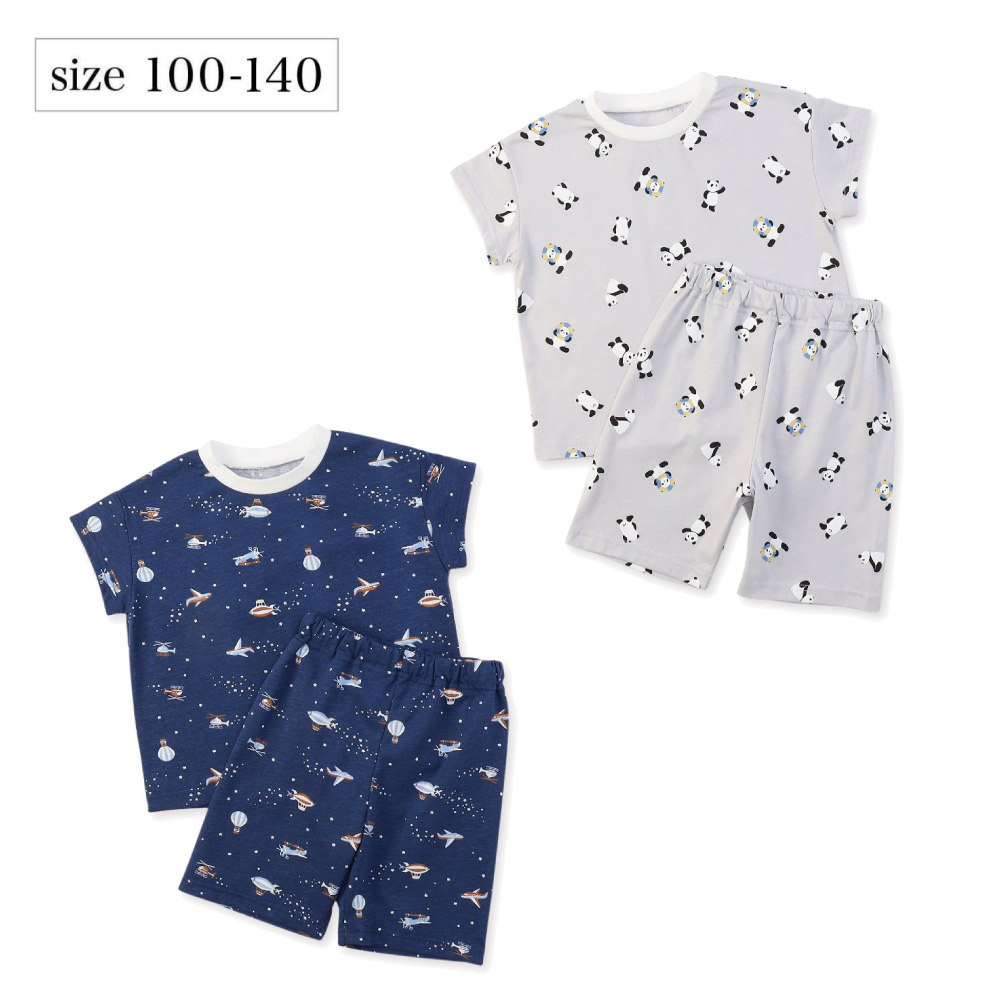 【アンパサンド/Ampersand】パンダと夜空のデザインがかわいい!総柄かぶりパジャマ【子供パジャマ】