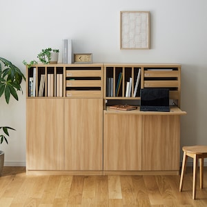 【ベルメゾン】整理しやすいミドルハイキャビネット・パソコンデスク