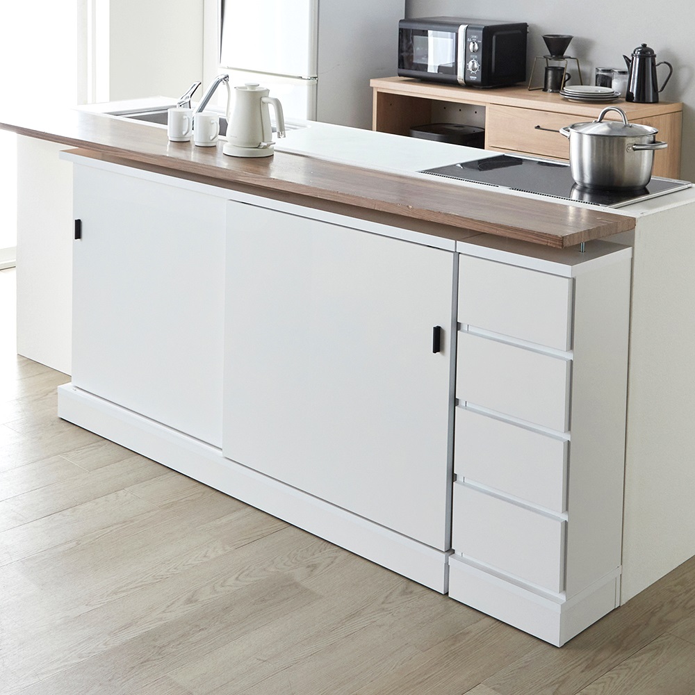 【ベルメゾン】【高さ1cmピッチサイズオーダー】お部屋に馴染むカラーのカウンター下収納シリーズ[日本製]