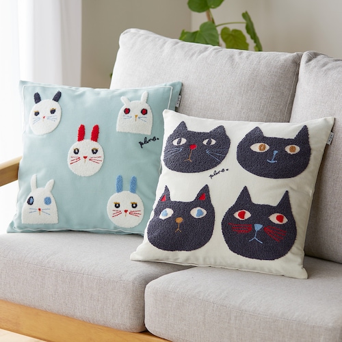動物刺繍の可愛いクッションカバー