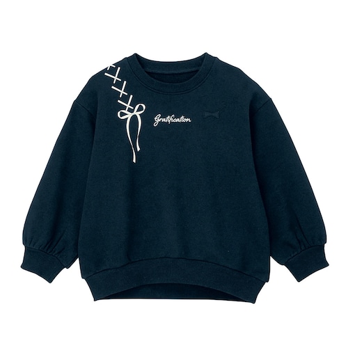 名札ココふんわりシルエット裏毛スウェットシャツ 【子供服 長袖】