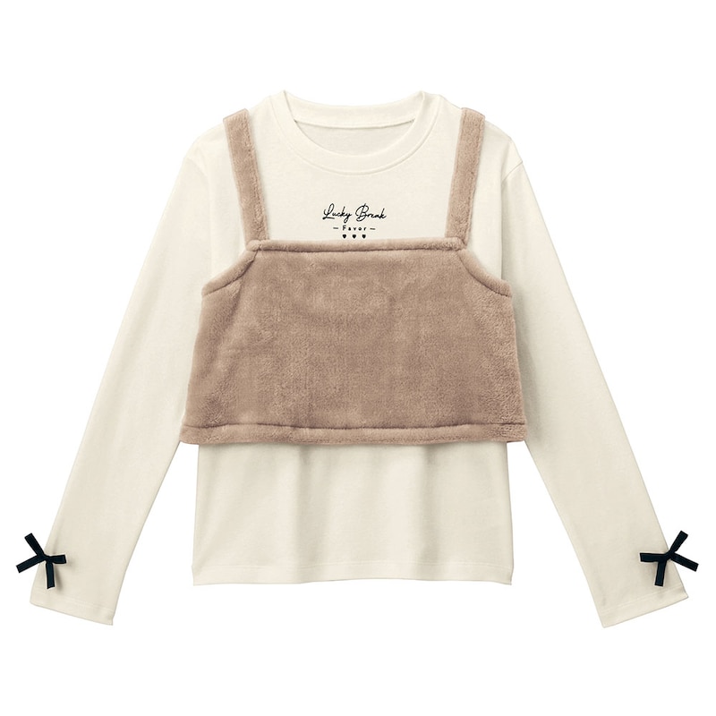 ベージュ×オフホワイト