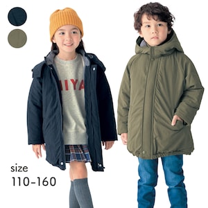 【ジータ/GITA】ラグラン袖で動きやすい撥水あったか裏フリースロング丈コート 【子供服 防寒】