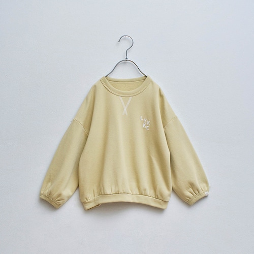 乾燥機でもしわになりにくい&縮みにくい裏起毛ワンポイント刺繍スウェットシャツ 【子供服 長袖】