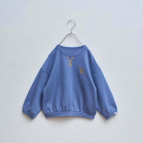 乾燥機でもしわになりにくい&縮みにくい裏起毛ワンポイント刺繍スウェットシャツ 【子供服 長袖】
