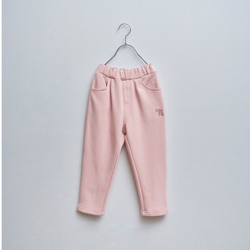 乾燥機でもしわになりにくい&縮みにくい裏起毛ワンポイント刺繍スウェットパンツ 【子供ズボン】