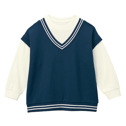 ベストレイヤード風プルオーバー 【子供服 長袖】