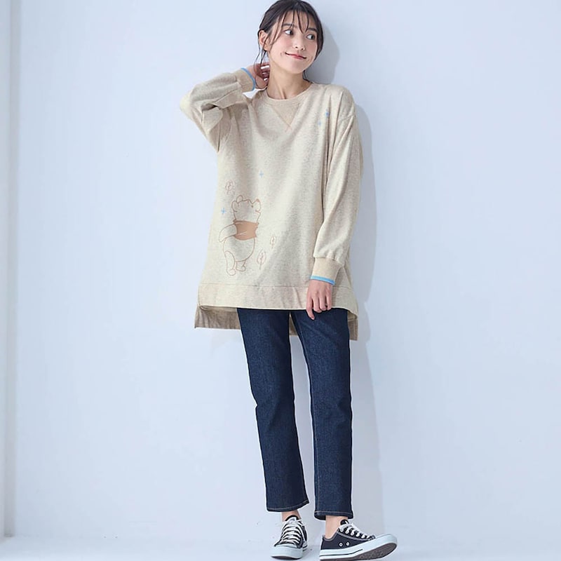 モデル身長170cm／Ｍ ※写真は撮影用のため袖丈+1.5cmになります。