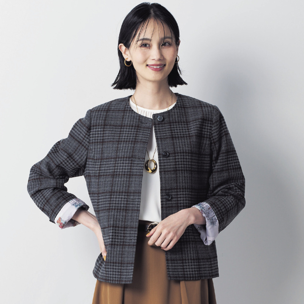 【ディズニー/Disney】裏地プリントノーカラージャケット「わんわん物語」 【ディズニー/Disney】裏地プリントノーカラージャケット「わんわん物語」