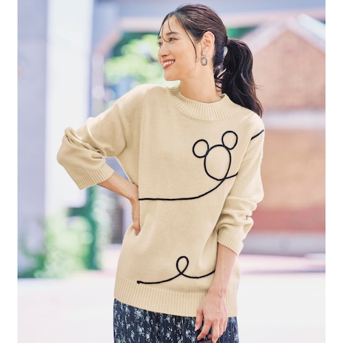 コード刺繍ニット「ミッキーモチーフ」（ディズニー/Disney）