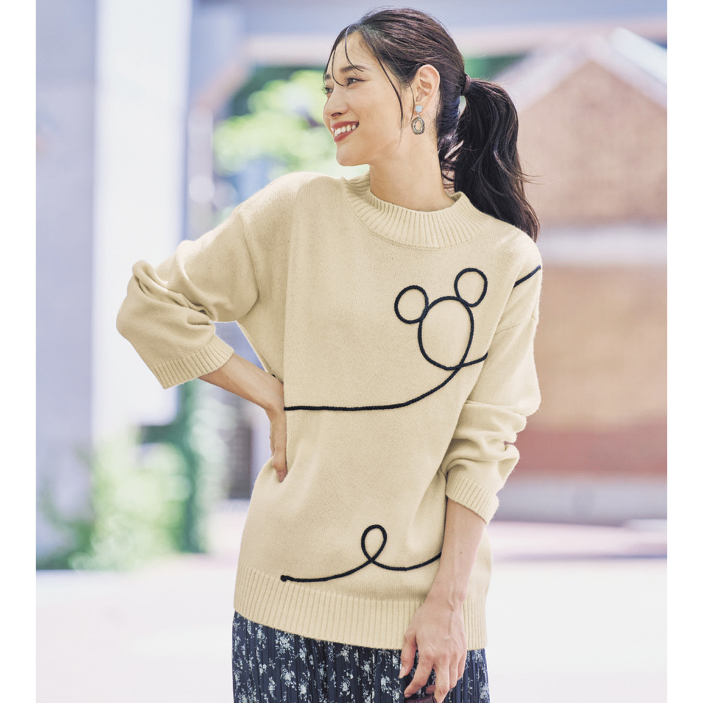 コード刺繍ニット「ミッキーモチーフ」(ディズニー/Disney) コード刺繍ニット「ミッキーモチーフ」(ディズニー/Disney)