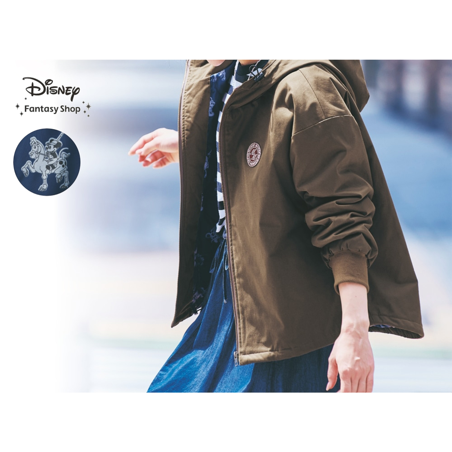 【ディズニー/Disney】キルティング裏地付きマウンテンパーカ「ミッキーマウス」