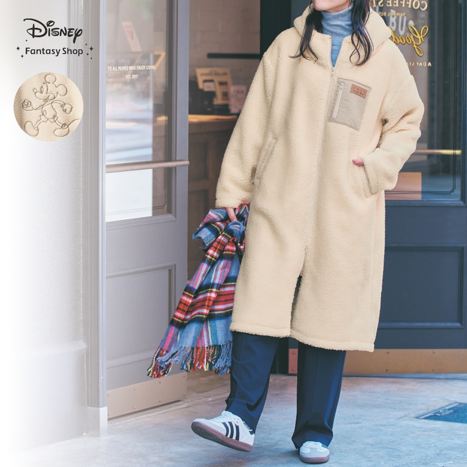 【ディズニー/Disney】フードボアコート「ミッキーマウス」