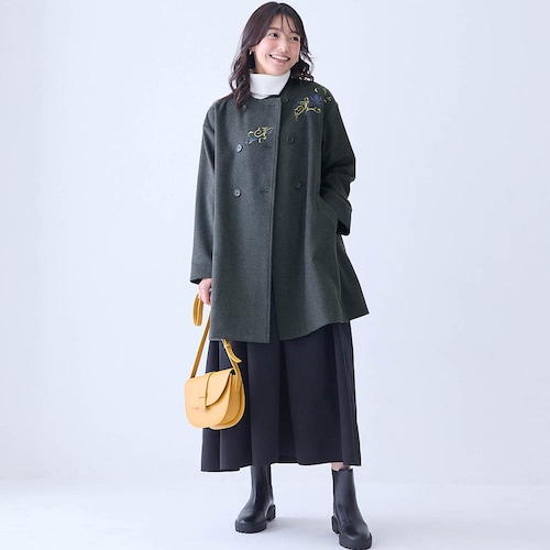 刺繍入りＡラインコート「アナと雪の女王」