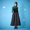 【ディズニー/Disney】異素材使いドッキングワンピース「アナと雪の女王」
