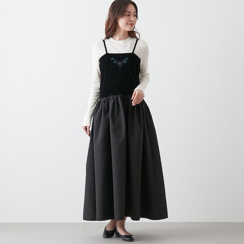 異素材使いドッキングワンピース「アナと雪の女王」