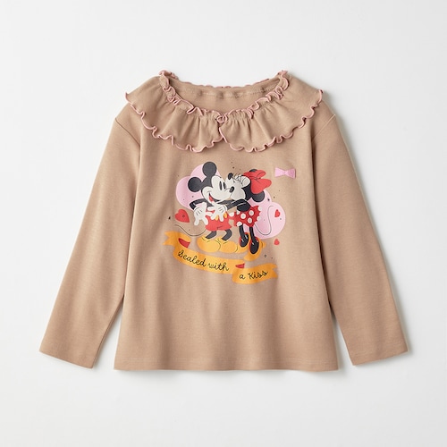 名札ココ 襟フリル長袖プリントTシャツ（選べるキャラクター）