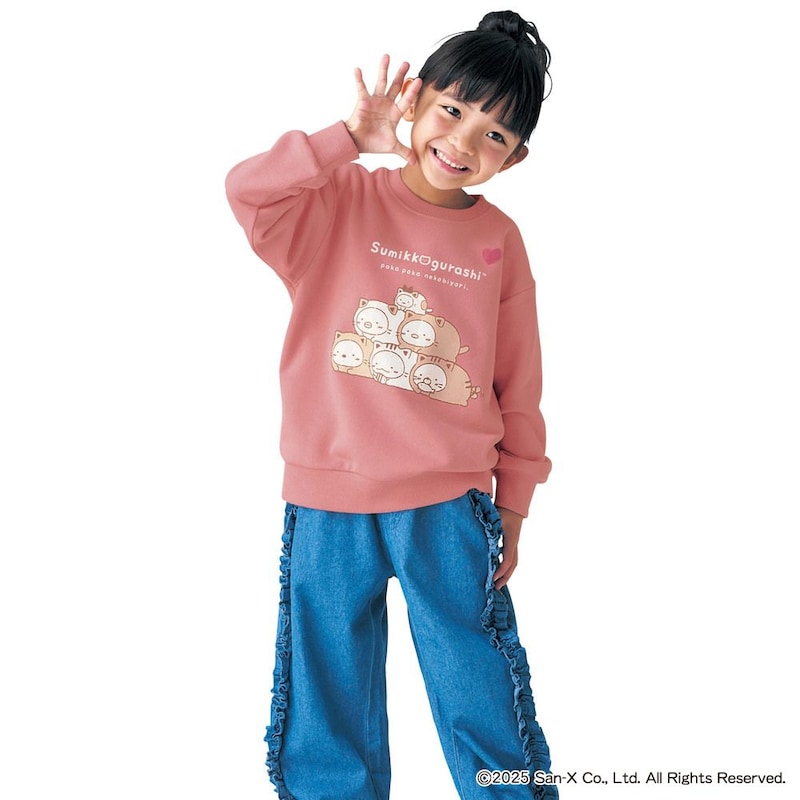 コーラルピンク／モデル身長105cm・サイズ110